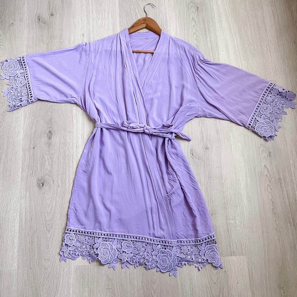 Cotton Robe // Lavender Robe // Bridesmaid Robe // Lightweight Robe